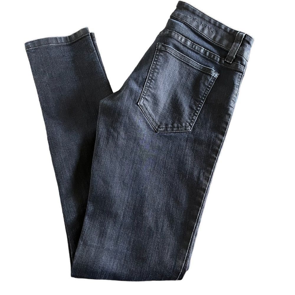 Carmar Black Wax Coat Denim Skinny Jeans Sz 26